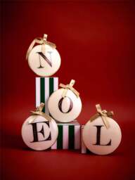 Tinker Tailor Enamel Round Alphabet Letter Bauble White / Red in White/Red - thumbnail 3