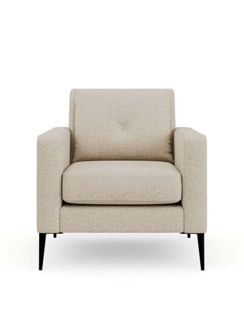 Heal's Brunel Tessuta Armchair in Oatmeal, Wood/Metal