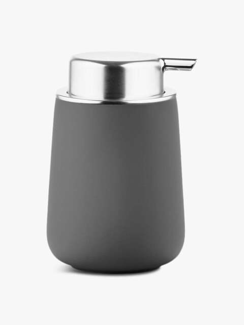 Zone Nova Soap Dispenser in Grey, Porcelain/Soft Touch