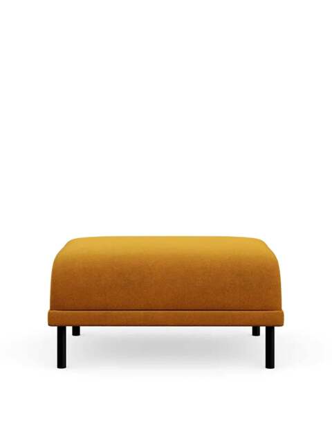 Heal's Harri Velvet Footstool Smart Luxe in Cognac