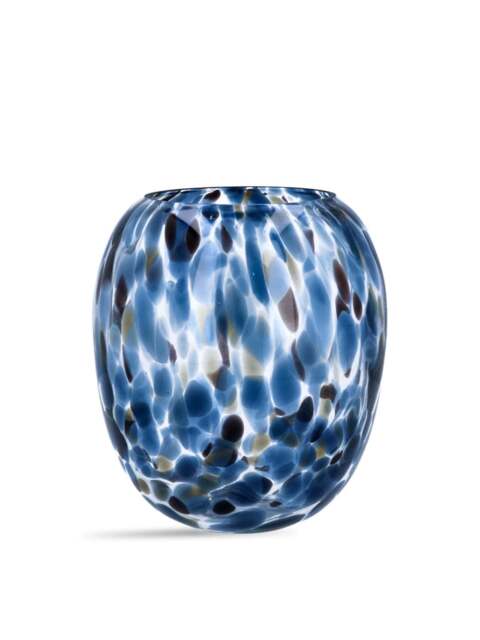 Gisela Graham Tortoiseshell Glass Balloon Vase Small in Blue