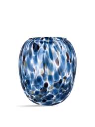 Gisela Graham Tortoiseshell Glass Balloon Vase Small in Blue