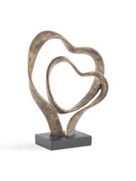 Libra Interiors Double Heart Sculpture in Bronze, Size One - thumbnail 1