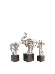 Libra Interiors Addo Abstract Elephant Head Sculpture In Resin in Silver, Size One - thumbnail 2