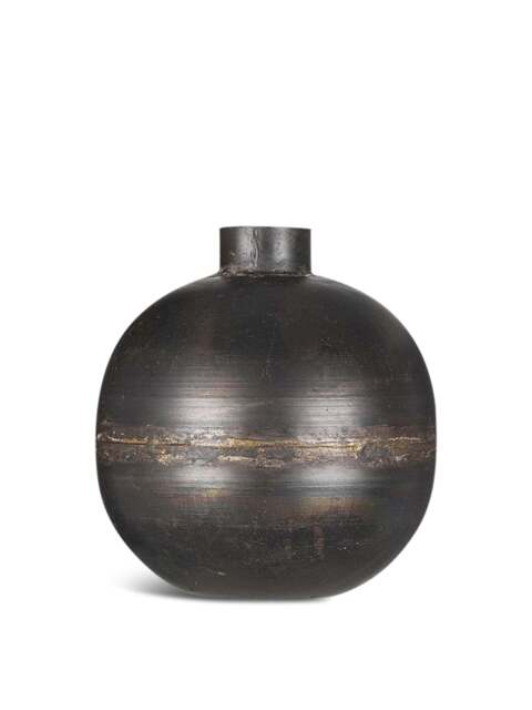Nkuku Endo Recycled Iron Vase in Black, Size 24cm - image 1