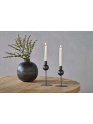 Nkuku Endo Recycled Iron Vase in Black, Size 24cm - thumbnail 4