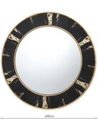 Dar Lighting Sidone Round Mirror in Black/Gold - thumbnail 2