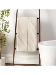 TURNER BIANCA Zero Twist Satin Stitch Cotton Bath Towel in Natural, Cotton/Satin - thumbnail 2