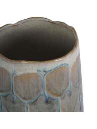 Libra Interiors Armadillo Azure Ceramic Vase in White Blue Grey, Size 19x19x23 - thumbnail 4