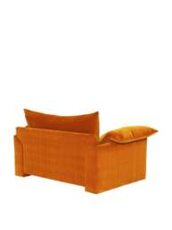 Barker and Stonehouse Hoxton Chenille Fabric Snuggle Armchair in Orange, Size 2 Seater - thumbnail 5