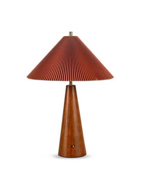 Heal's Woodland Table Lamp Rust Pleat/wood in Brown - image 1