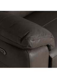 Barker and Stonehouse Clark Recliner 3 Seater Sofa in Grey, Leather - thumbnail 4