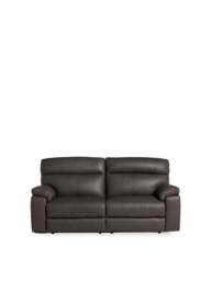 Barker and Stonehouse Clark Recliner 3 Seater Sofa in Grey, Leather - thumbnail 1