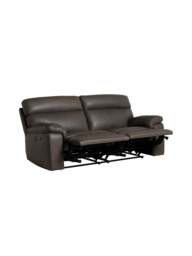 Barker and Stonehouse Clark Recliner 3 Seater Sofa in Grey, Leather - thumbnail 2