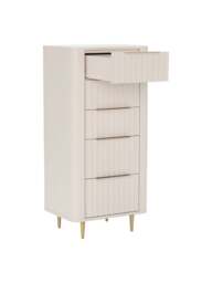 Barker and Stonehouse Lucia 5 Drawer Tall Chest in White Mahogany - thumbnail 3