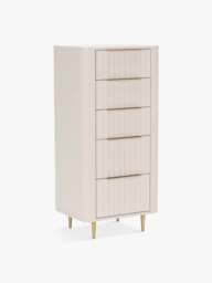 Barker and Stonehouse Lucia 5 Drawer Tall Chest in White Mahogany - thumbnail 1