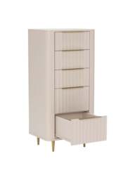 Barker and Stonehouse Lucia 5 Drawer Tall Chest in White Mahogany - thumbnail 5