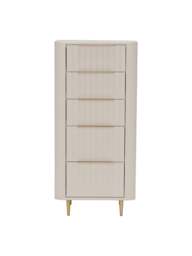 Barker and Stonehouse Lucia 5 Drawer Tall Chest in White Mahogany - thumbnail 2