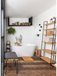 Heal's Brunel Lean To Wide Shelves Oak in Brown, Size 100x35x175 - thumbnail 3