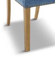 Barker and Stonehouse Gable Blue Fabric Dining Chair With Light Legs in Neutral - thumbnail 3