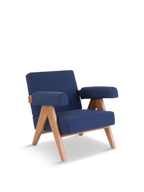 Barker and Stonehouse Bogart Fabric Club Armchair in Blue - image 1