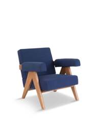 Barker and Stonehouse Bogart Fabric Club Armchair in Blue