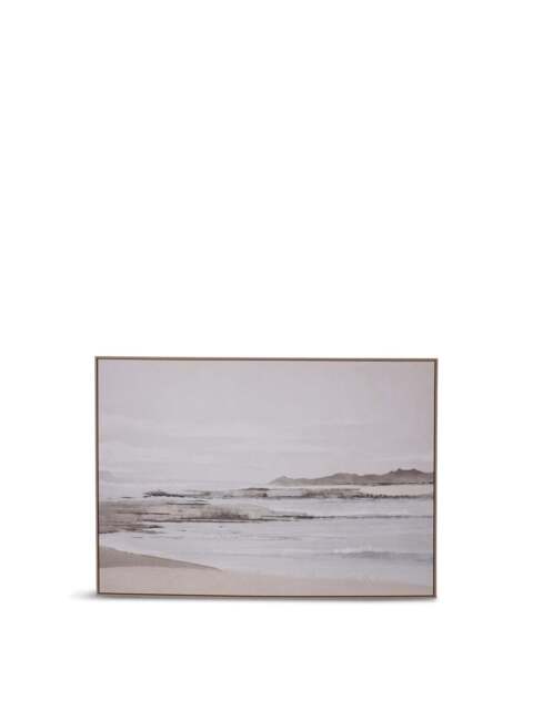 Libra Interiors Blurred Seascape Framed Canvas in Grey/Blue, Size 100x4x100 - image 1