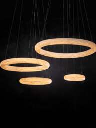 Barker and Stonehouse Alabaster Ring Pendant Light in Neutral, Size 59cm - thumbnail 3
