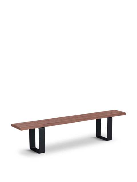 Heal's Prague Bench Walnut Straight Edge in Brown, Size 200x35x45
