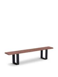 Heal's Prague Bench Walnut Straight Edge in Brown, Size 200x35x45