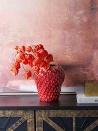 Libra Interiors Berry Glaze Vase Large Red - thumbnail 3