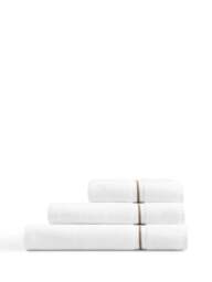 Fenwick at Home Claygate Towel Collection Truffle in White/Truffle, Cotton, Size Sheet - thumbnail 1