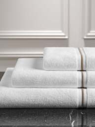 Fenwick at Home Claygate Towel Collection Truffle in White/Truffle, Cotton, Size Sheet - thumbnail 2