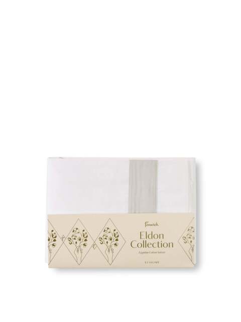 Fenwick at Home Eldon Pillowcase White & Cool Grey in White/Cool Grey, Cotton/Linen, Size Oxford