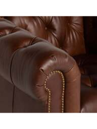 Barker and Stonehouse Caversham Chesterfield Armchair in Brown, Leather - thumbnail 3