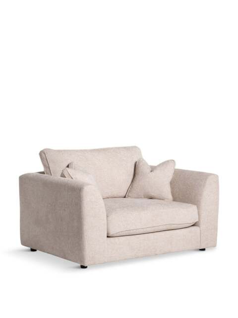 Barker and Stonehouse Harrington Fabric Snuggle Chair in Neutral - image 1