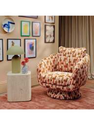 Barker and Stonehouse Francois Swivel Chair in Brown - thumbnail 2