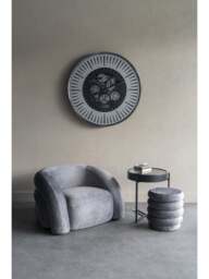 Libra Interiors Palladium Side Table Clock With Moving Dials Black in Black Nickle, Size 47x47x57 - thumbnail 3