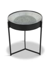 Libra Interiors Palladium Side Table Clock With Moving Dials Black in Black Nickle, Size 47x47x57 - thumbnail 1