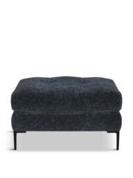 Heal's Eton Footstool Boucle Space Black Feet in Blue, Velvet