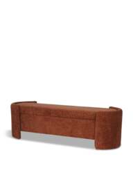 Libra Interiors Waverley Upholstered Storage Bench Terracotta in Orange, Size 48x160x49