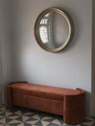Libra Interiors Waverley Upholstered Storage Bench Terracotta in Orange, Size 48x160x49 - thumbnail 2