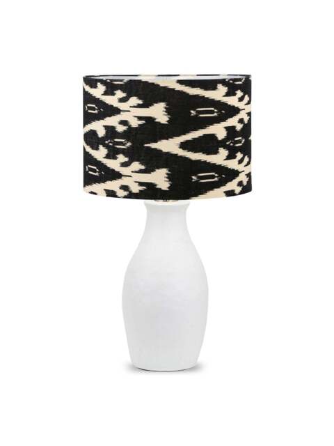 Pacific Lifestyle Ikat Cylinder Lamp Shade in black, Size 40cm - image 1