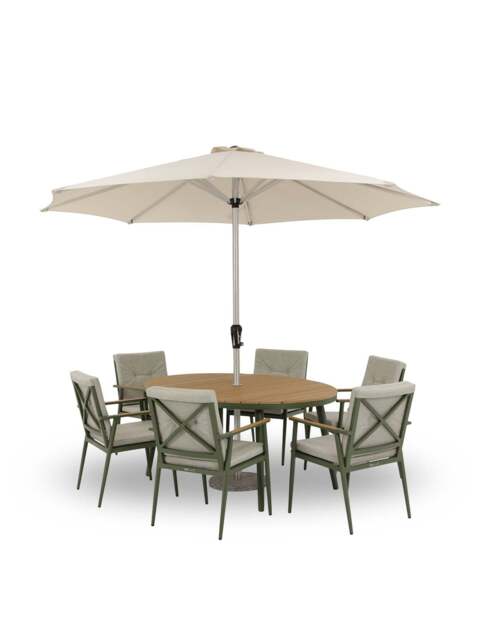 Bramblecrest Wisley 6-Seater Garden Dining Set in sage - image 1