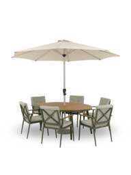 Bramblecrest Wisley 6-Seater Garden Dining Set in sage