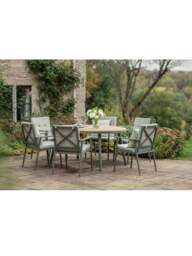 Bramblecrest Wisley 6-Seater Garden Dining Set in sage - thumbnail 4