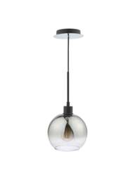 Dar Lighting Lycia Ombre Glass Single Pendant Light Black in Matt Black - thumbnail 2