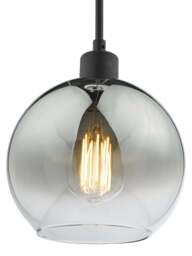 Dar Lighting Lycia Ombre Glass Single Pendant Light Black in Matt Black - thumbnail 5