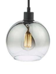 Dar Lighting Lycia Ombre Glass Single Pendant Light Black in Matt Black - thumbnail 4