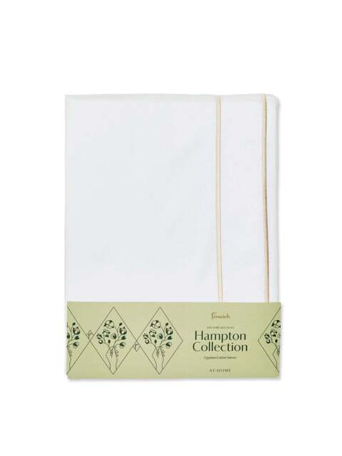 Fenwick at Home Hampton Duvet Cover White in White/Beige, Cotton, Size King